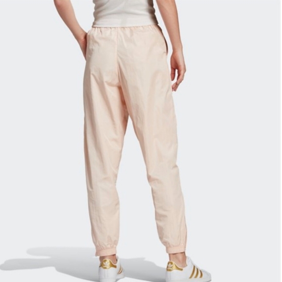 Adidas Originals Cuffed Pants Shiny Sweatpants Joggers Athletic Pink Tint FU3826 - Picture 3 of 7